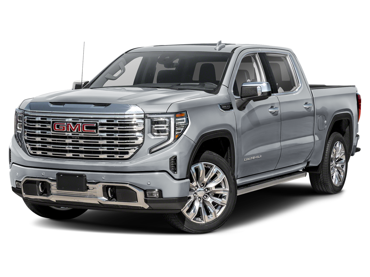 2026 GMC Sierra 1500 Crew Cab Short Box 4-Wheel Drive Denali in Glacier White Tricoat — front three-quarter view