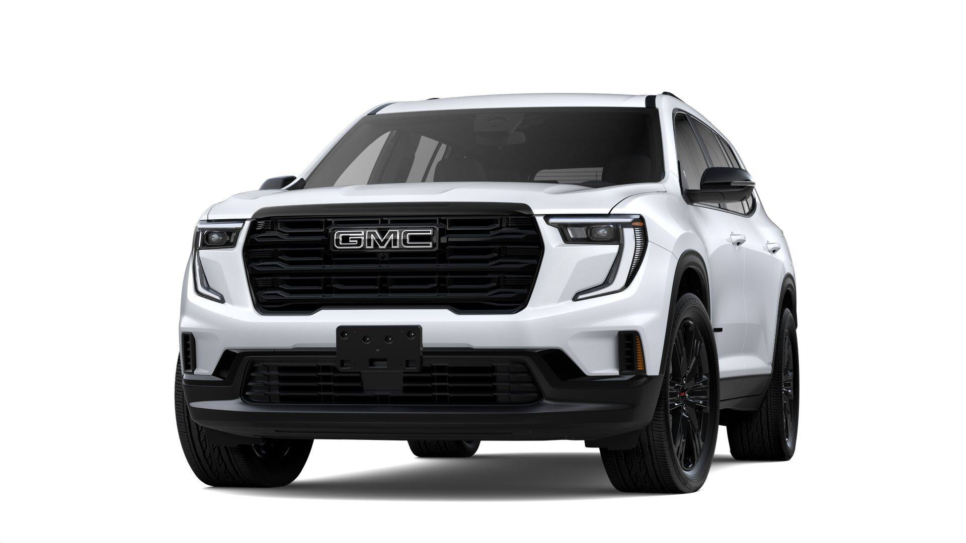 2026 GMC Acadia AWD Elevation in Glacier White Tricoat — front three-quarter view