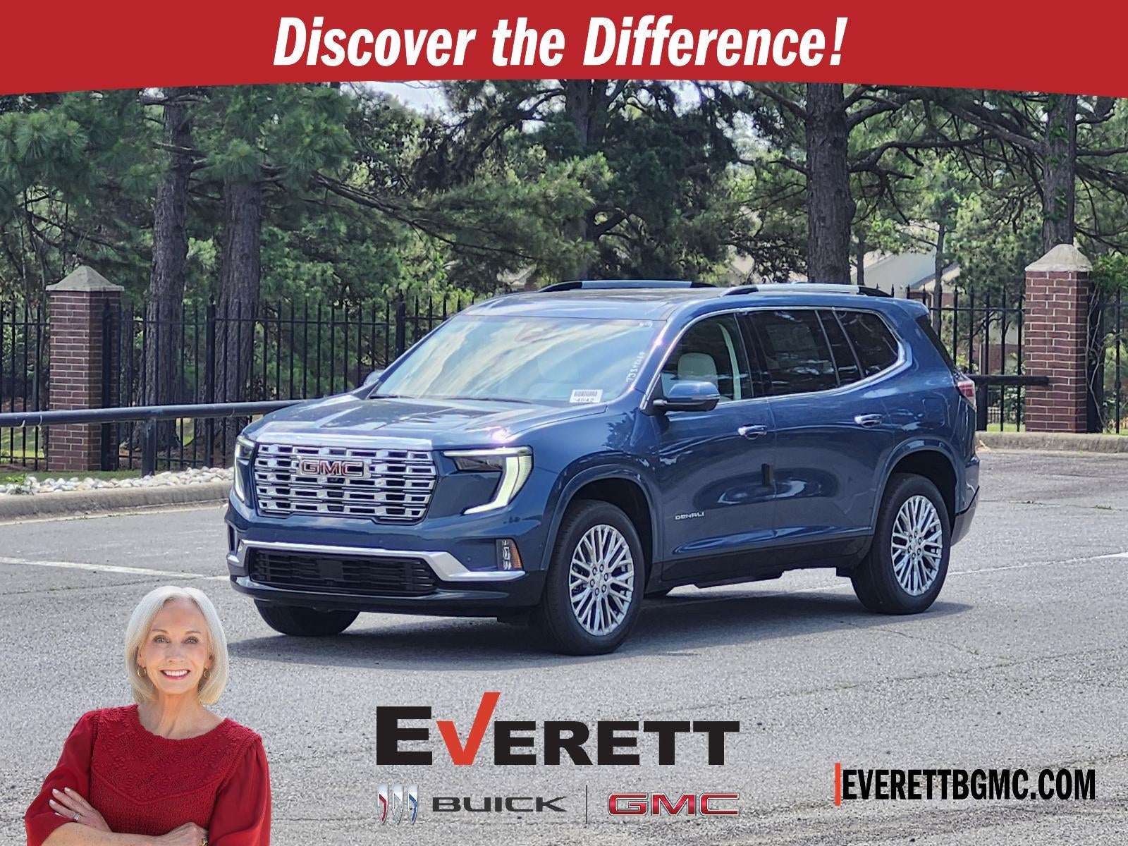 2026 GMC Acadia AWD Denali in Downpour Metallic — front three-quarter view