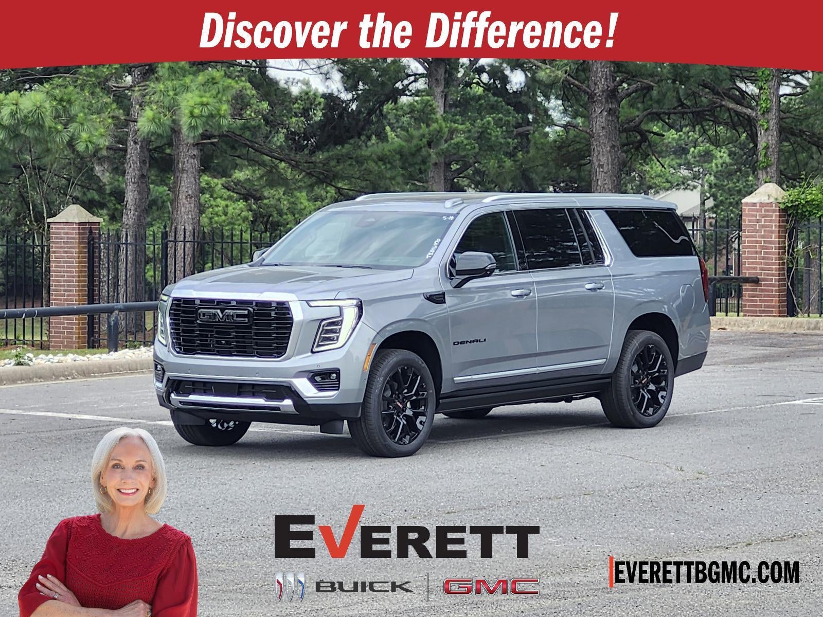 2026 GMC Yukon XL 4WD 4dr Denali in Sterling Metallic — front three-quarter view