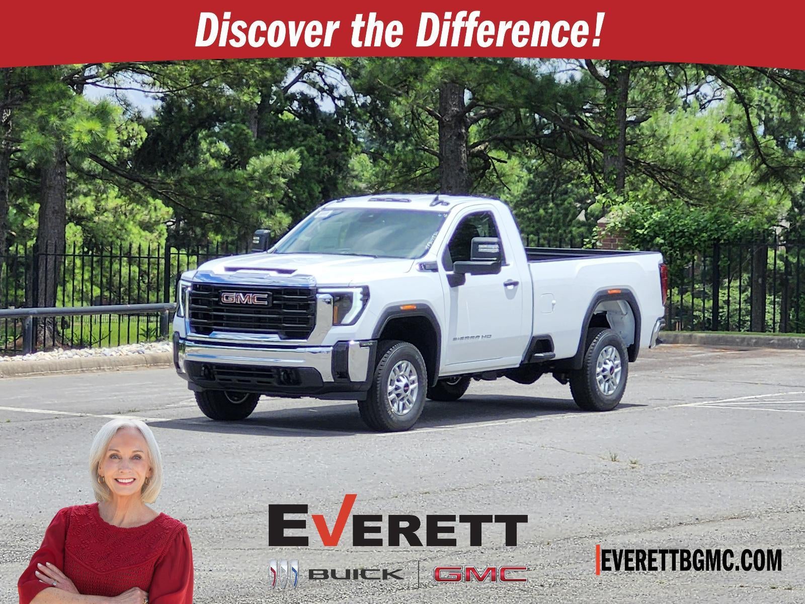 2026 GMC Sierra 2500 HD Regular Cab Long Box 2-Wheel Drive Pro in Summit White — front three-quarter view