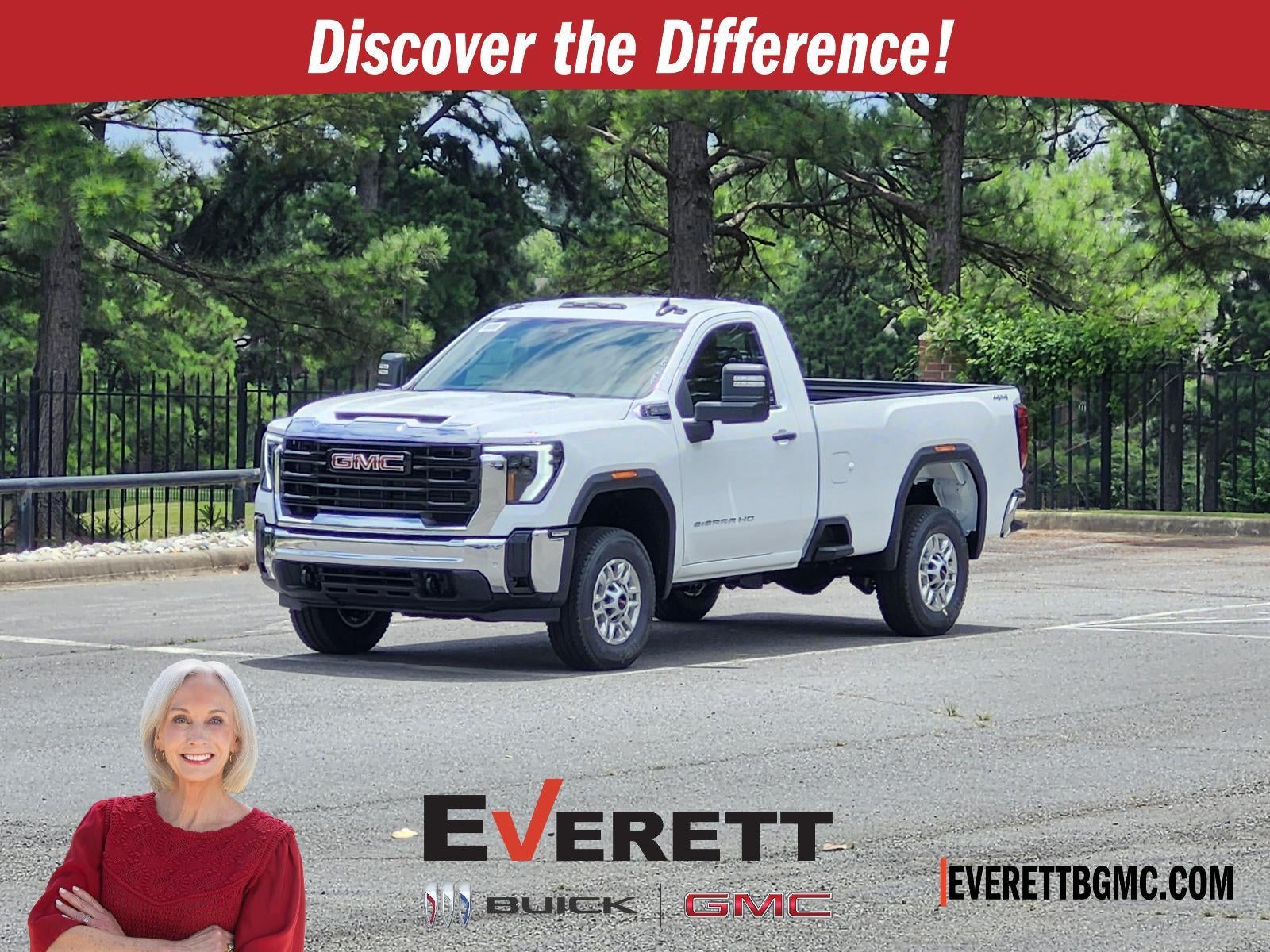 2026 GMC Sierra 2500 HD Regular Cab Long Box 4-Wheel Drive Pro in Summit White — front three-quarter view