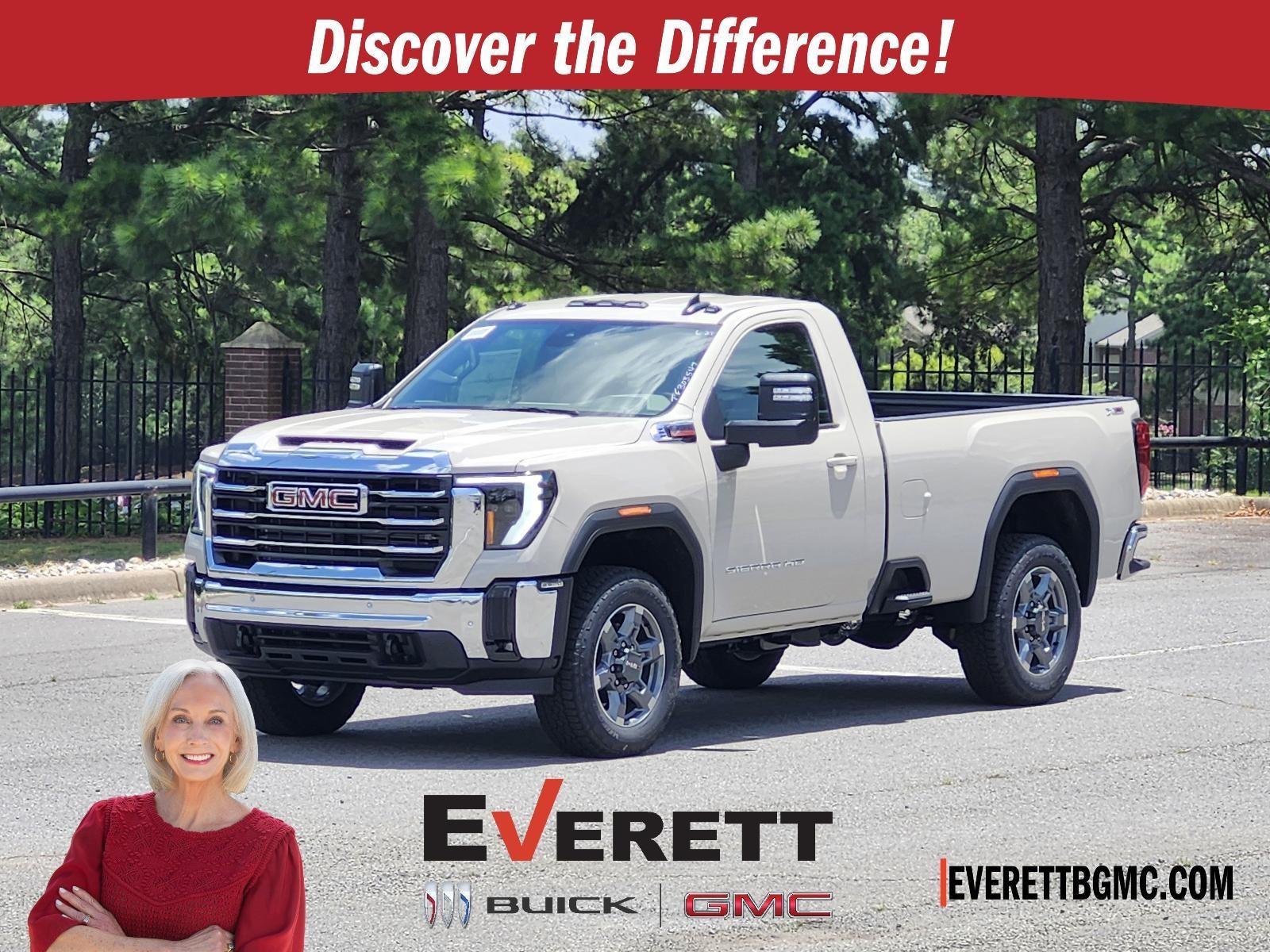 2026 GMC Sierra 2500 HD Regular Cab Long Box 4-Wheel Drive SLE in Coastal Dune — front three-quarter view