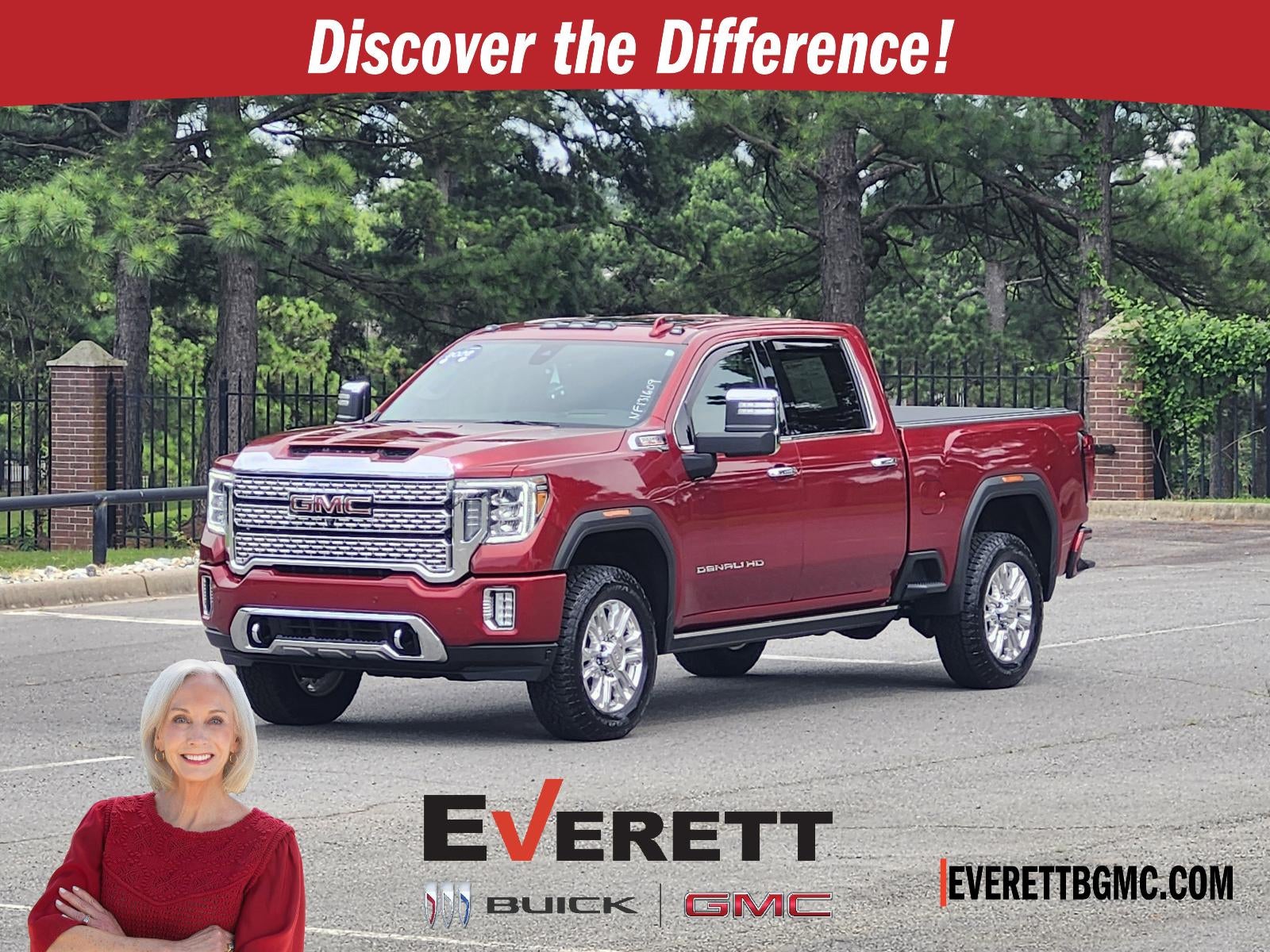 2022 GMC Sierra 2500 HD Denali in Cayenne Red Tintcoat — front three-quarter view
