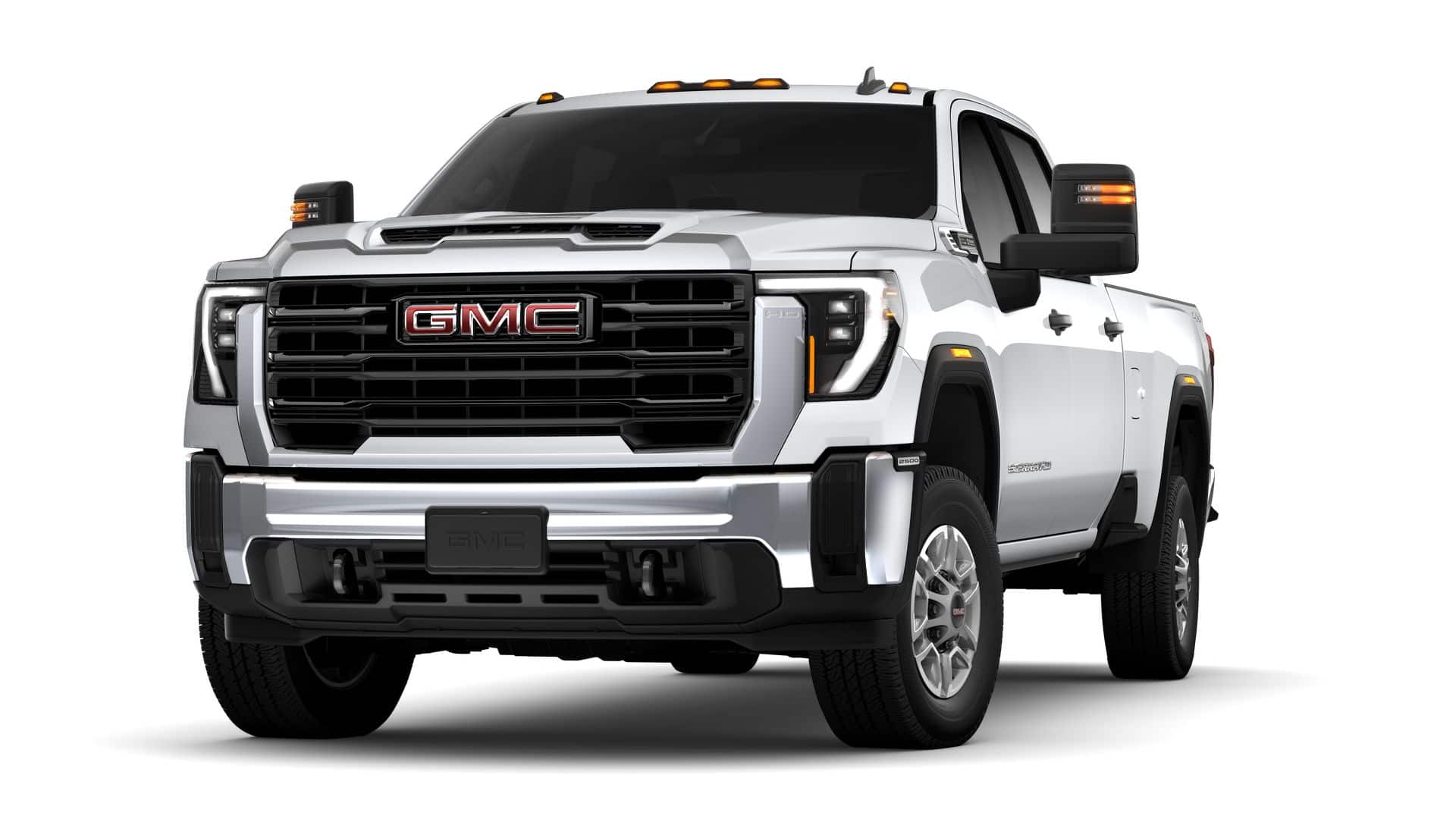 2026 GMC Sierra 2500 HD Crew Cab Long Box 4-Wheel Drive Pro in Summit White — front three-quarter view