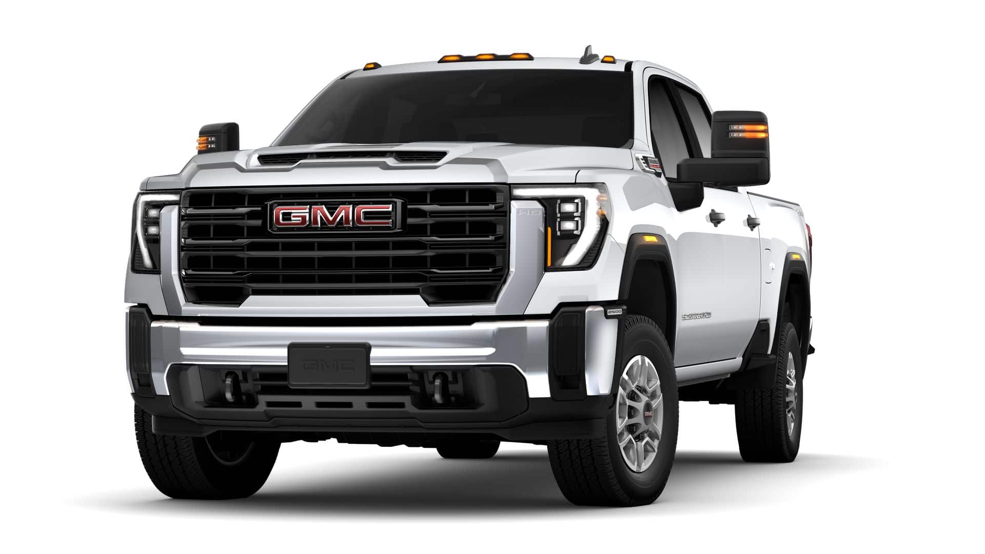 2026 GMC Sierra 2500 HD Crew Cab Standard Box 4-Wheel Drive Pro in Summit White — front three-quarter view