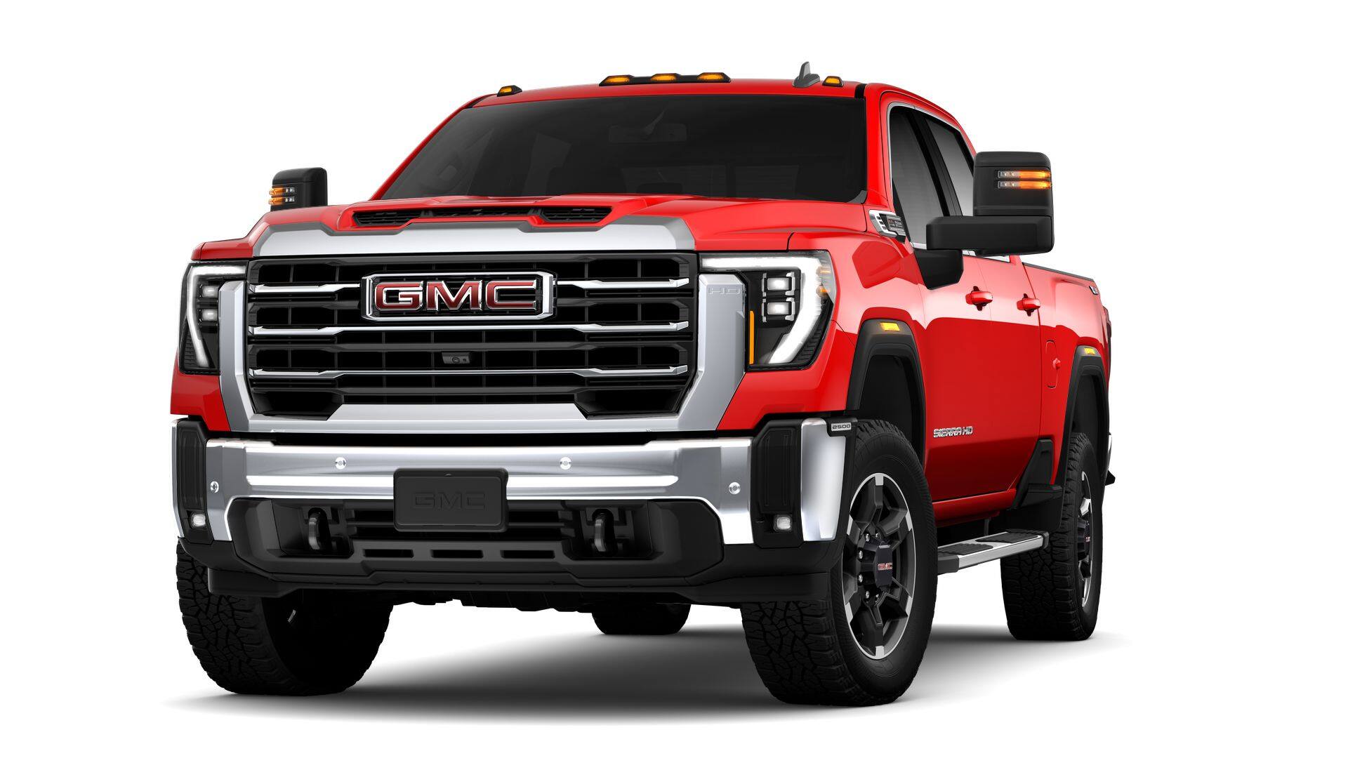 2026 GMC Sierra 2500 HD Crew Cab Standard Box 4-Wheel Drive SLE in Cardinal Red — front three-quarter view