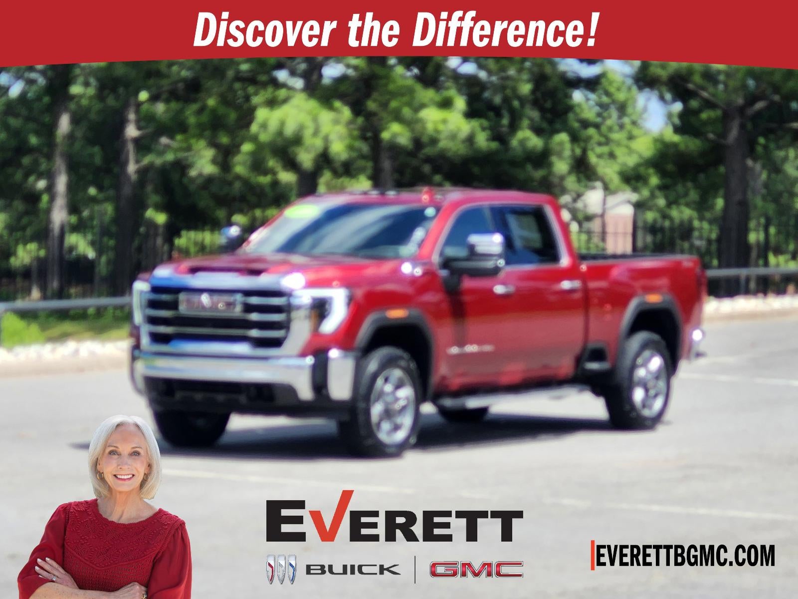 2025 GMC Sierra 2500 HD SLT in Volcanic Red Tintcoat — front three-quarter view