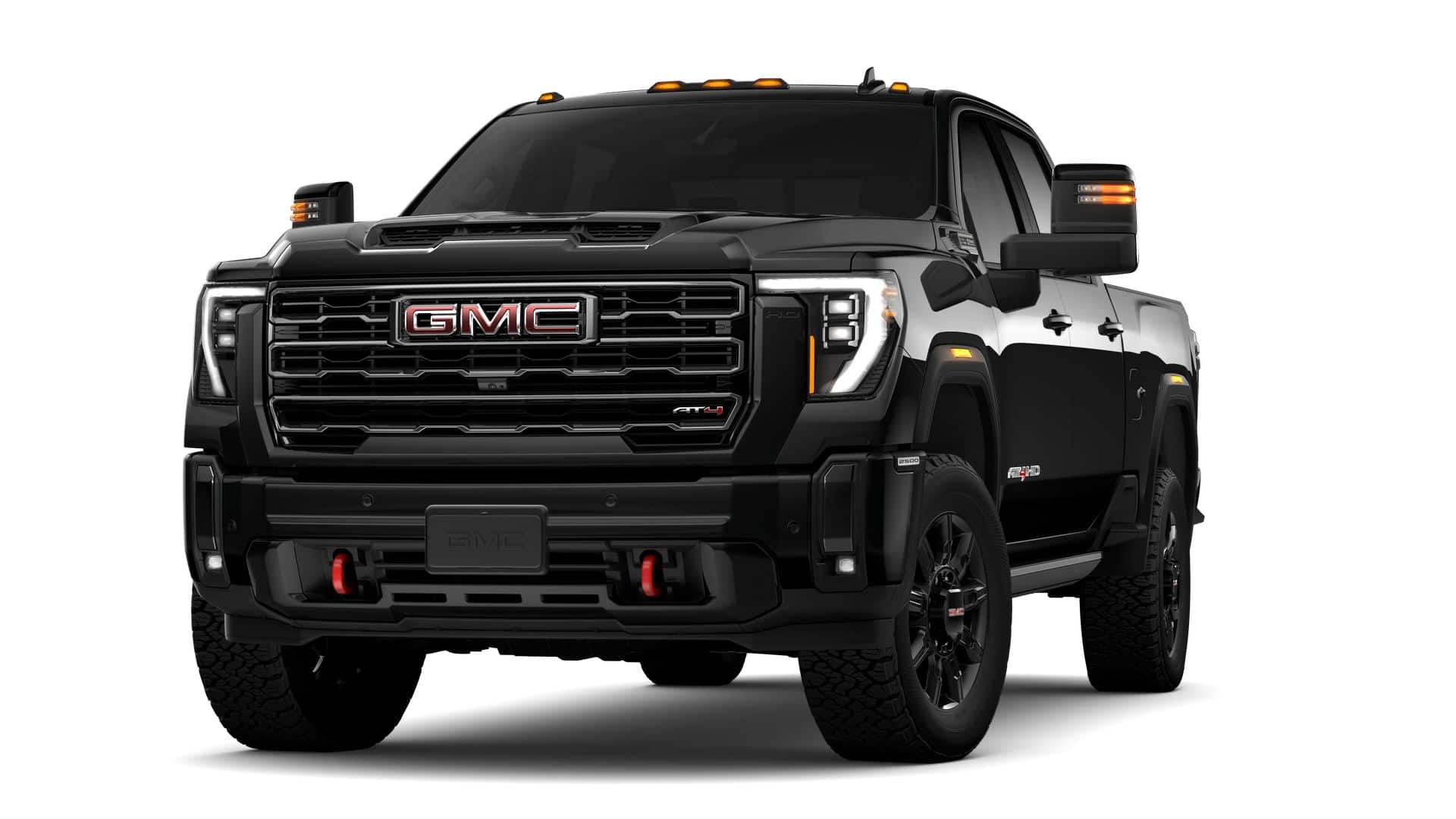 2026 GMC Sierra 2500 HD Crew Cab Standard Box 4-Wheel Drive AT4 in Onyx Black — front three-quarter view