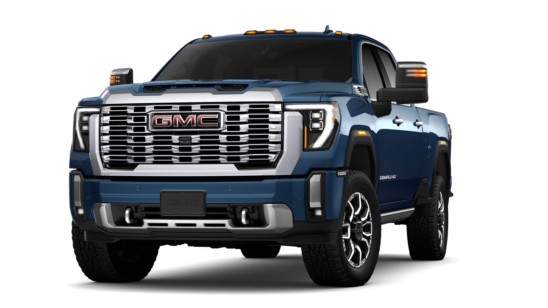 2026 GMC Sierra 2500 HD Crew Cab Standard Box 4-Wheel Drive Denali in Downpour Metallic — front three-quarter view