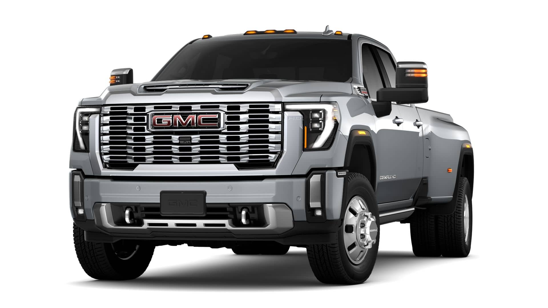 2026 GMC Sierra 3500 HD Crew Cab Long Box 4-Wheel Drive Denali in Sterling Metallic — front three-quarter view
