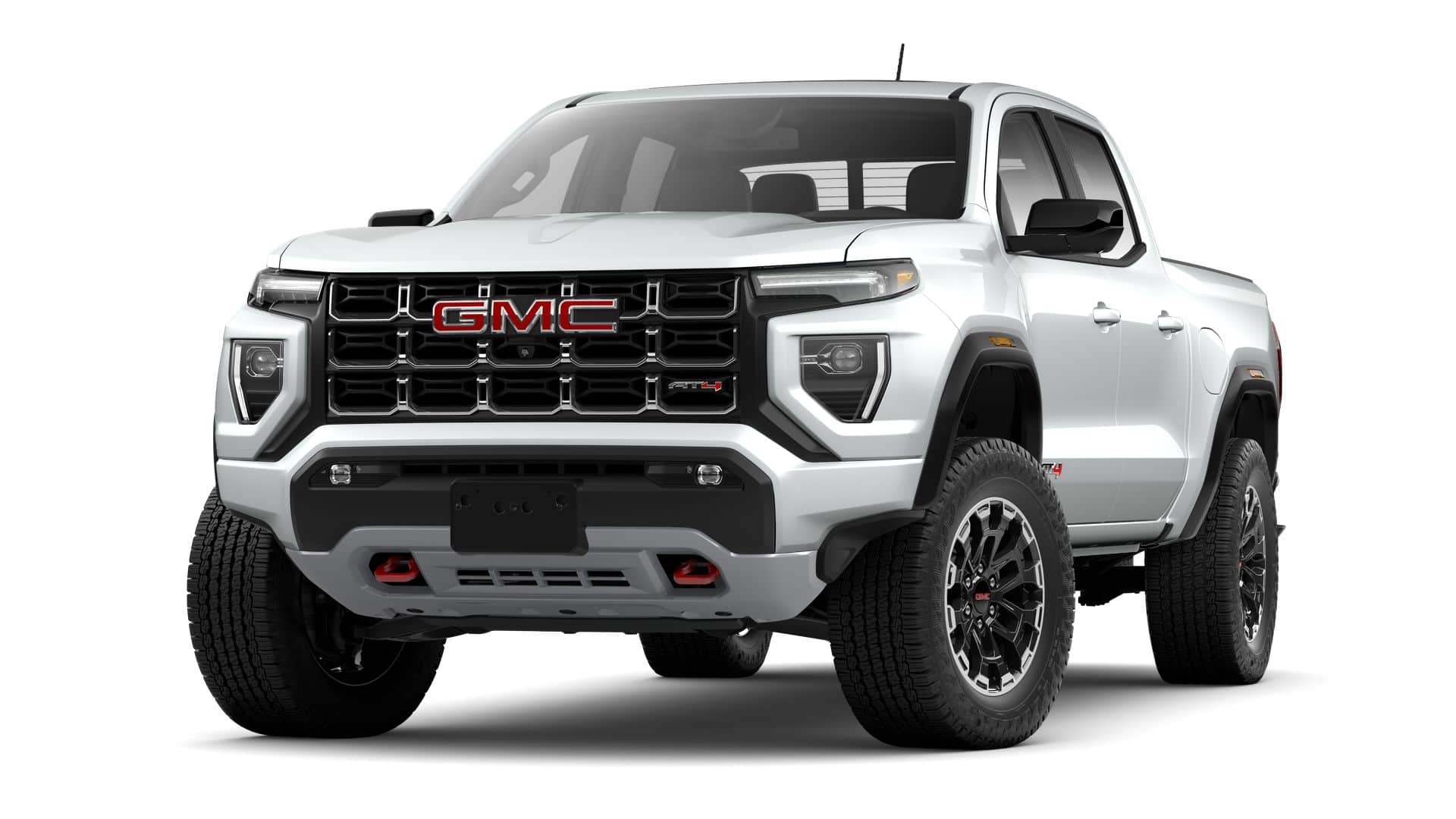 2026 GMC Canyon Crew Cab Short Box 4-Wheel Drive AT4 in Summit White — front three-quarter view