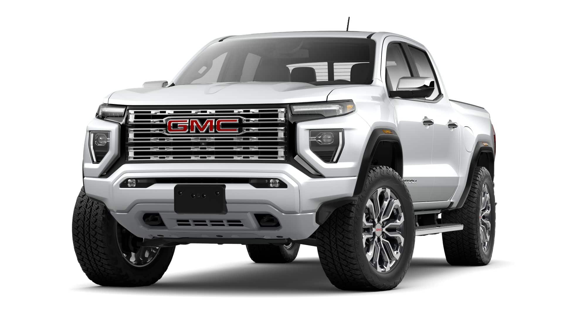 2026 GMC Canyon Crew Cab Short Box 4-Wheel Drive Denali in Summit White — front three-quarter view