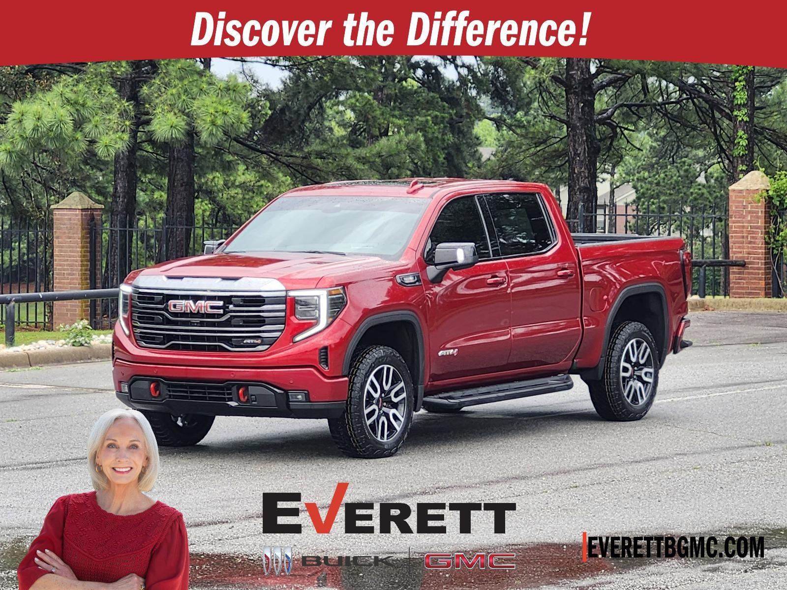 2024 GMC Sierra 1500 AT4 in Volcanic Red Tintcoat — front three-quarter view