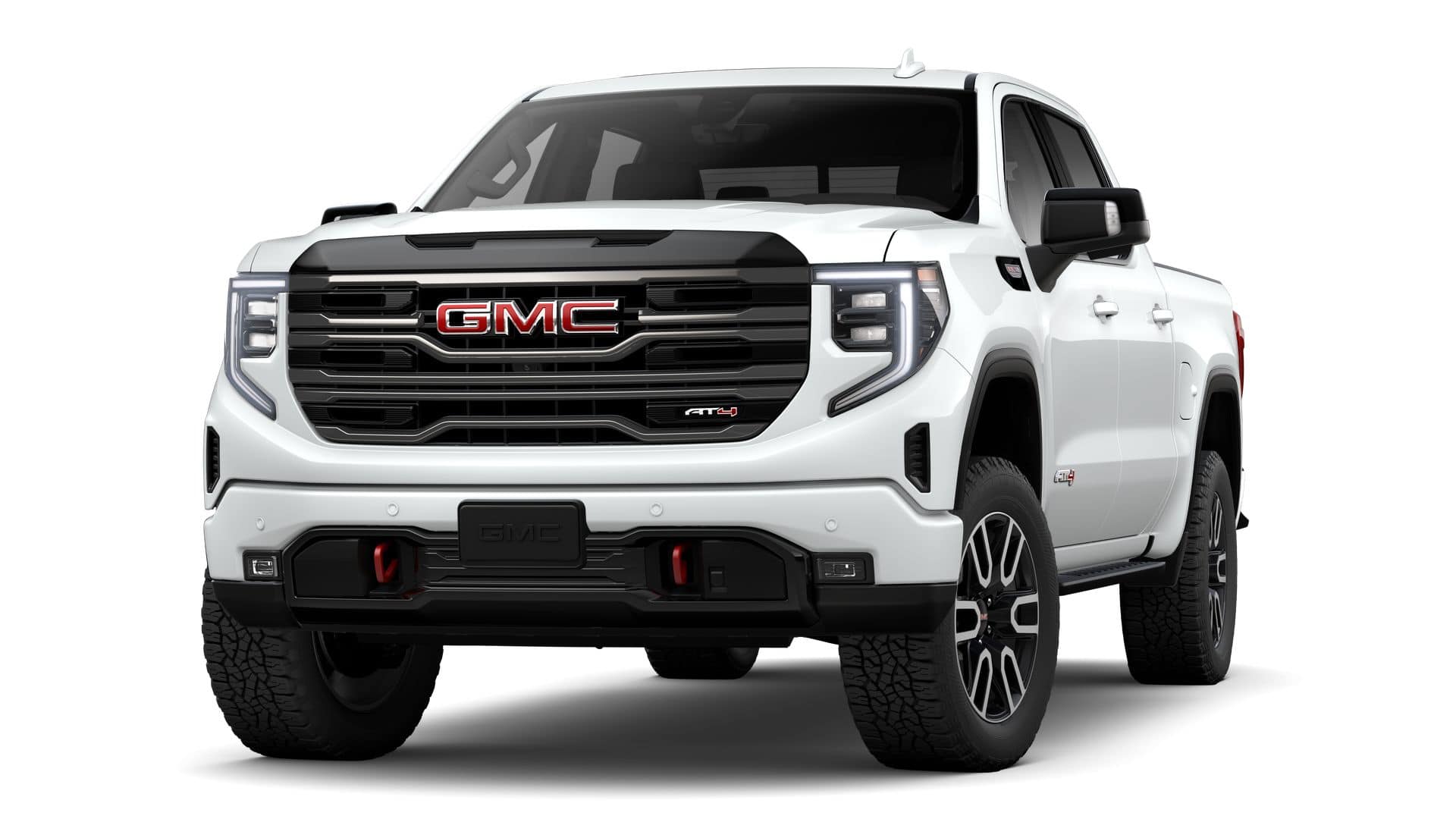 2026 GMC Sierra 1500 Crew Cab Short Box 4-Wheel Drive AT4 in Summit White — front three-quarter view