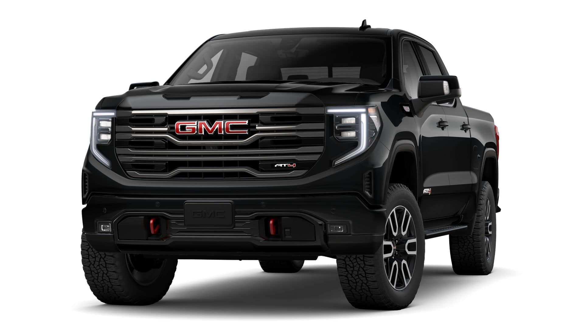 2026 GMC Sierra 1500 Crew Cab Short Box 4-Wheel Drive AT4 in Onyx Black — front three-quarter view