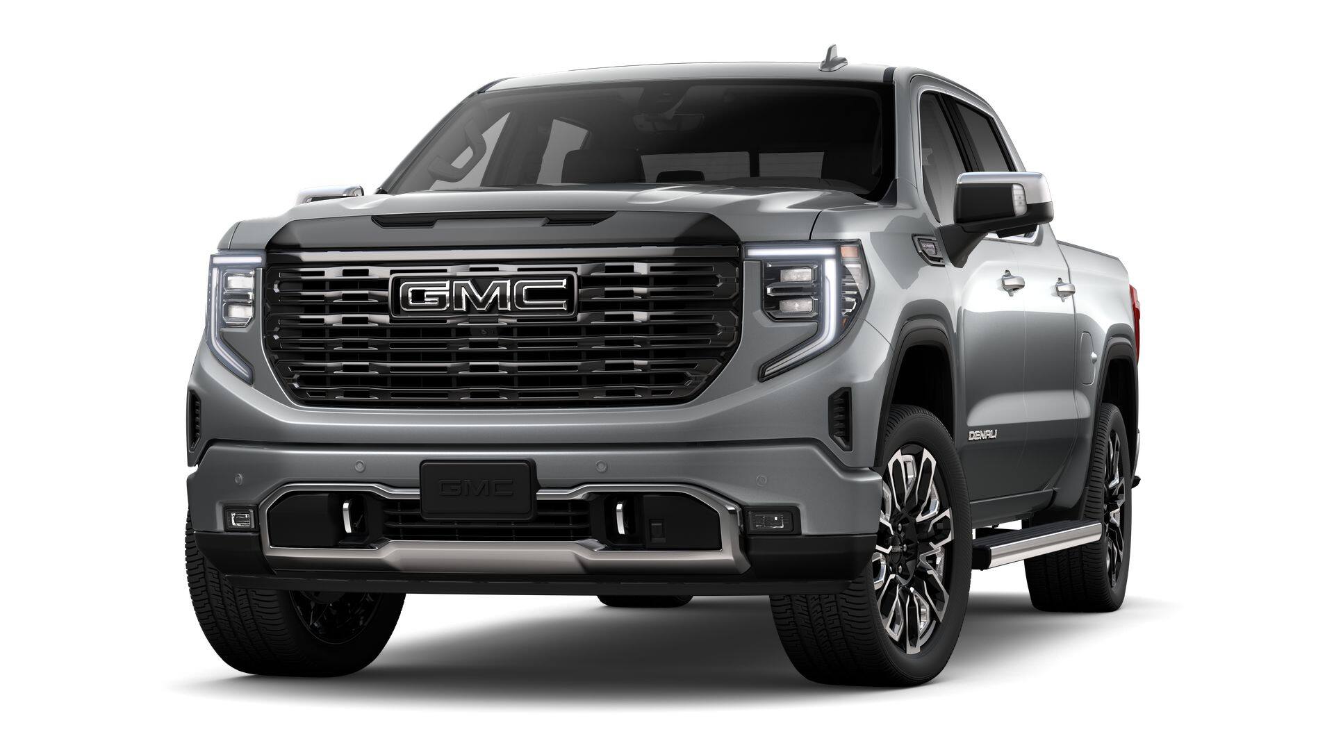 2026 GMC Sierra 1500 Crew Cab Short Box 4-Wheel Drive Denali Ultimate in Sterling Metallic — front three-quarter view
