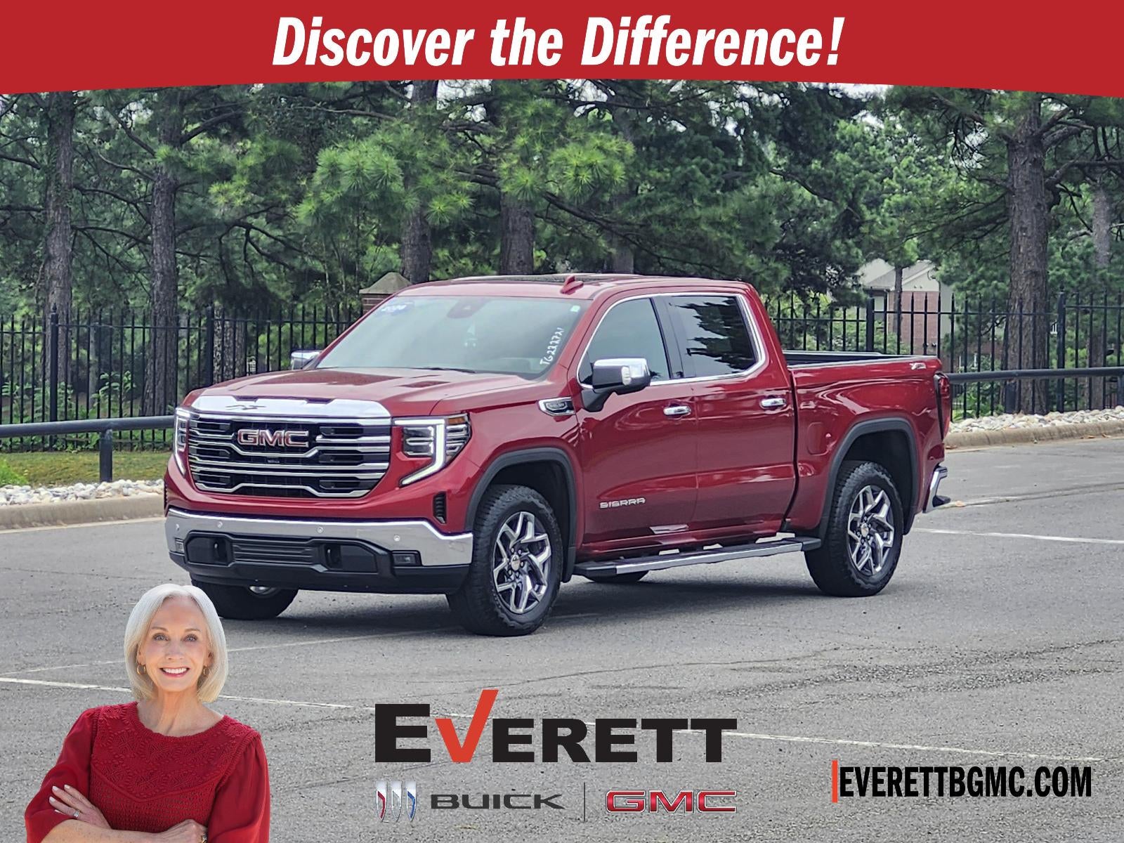 2026 GMC Sierra 1500 SLT in Volcanic Red Tintcoat — front three-quarter view