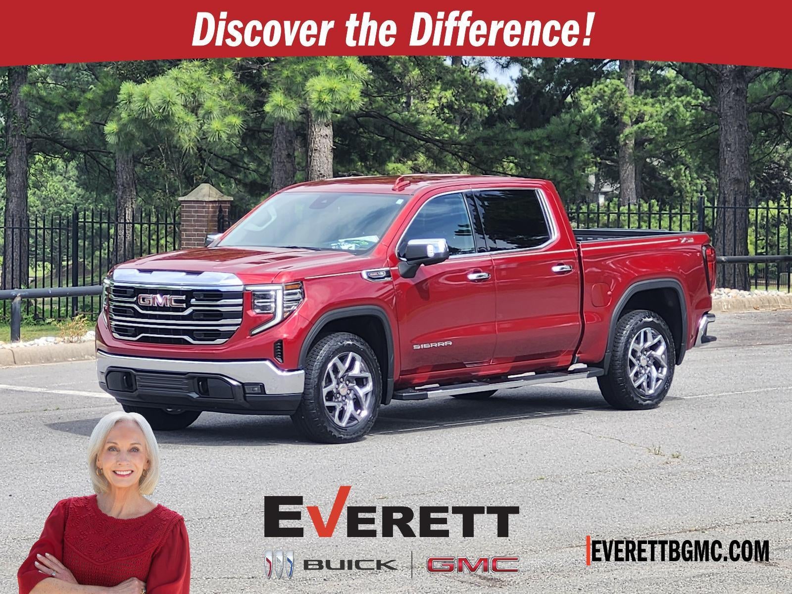 2023 GMC Sierra 1500 SLT in Volcanic Red Tintcoat — front three-quarter view