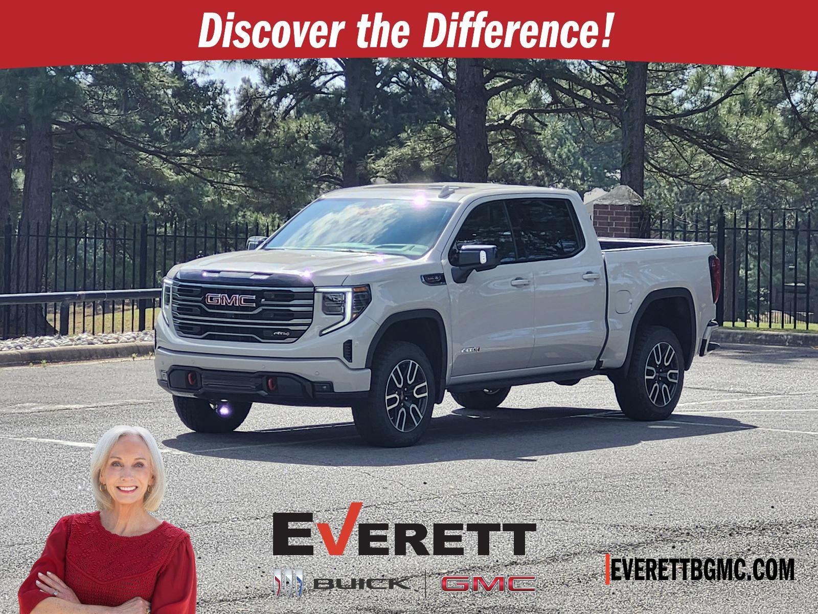 2026 GMC Sierra 1500 Crew Cab Short Box 4-Wheel Drive AT4 in Coastal Dune — front three-quarter view