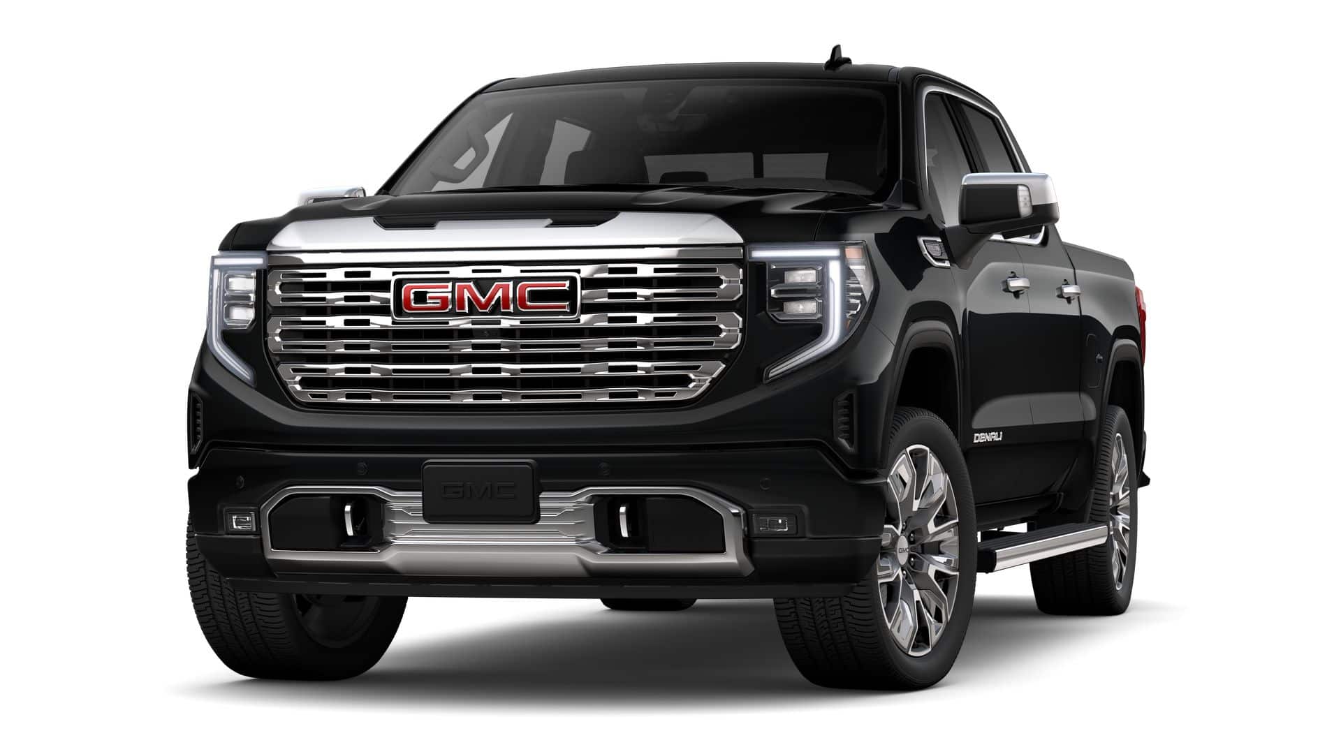 2026 GMC Sierra 1500 Crew Cab Short Box 4-Wheel Drive Denali in Onyx Black — front three-quarter view